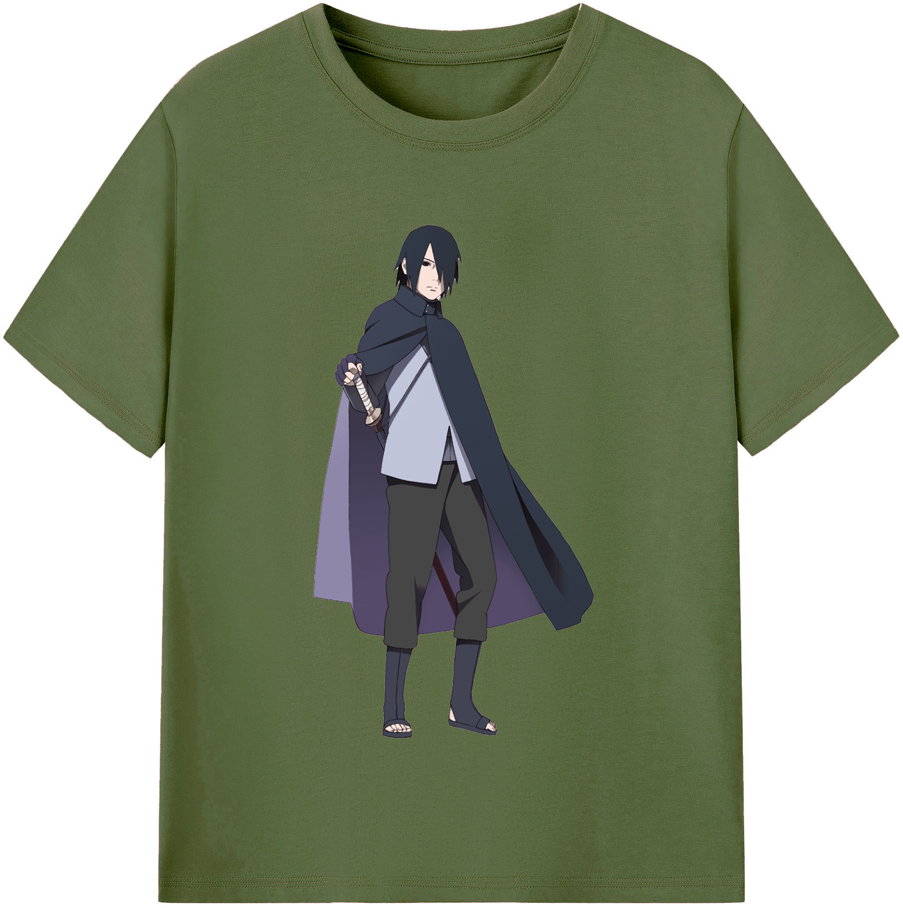 （画像用） NARUTO -ナルト- うちは サスケ Uchiha Sasuke 綿100％半袖Tシャツ（フロントプリント）